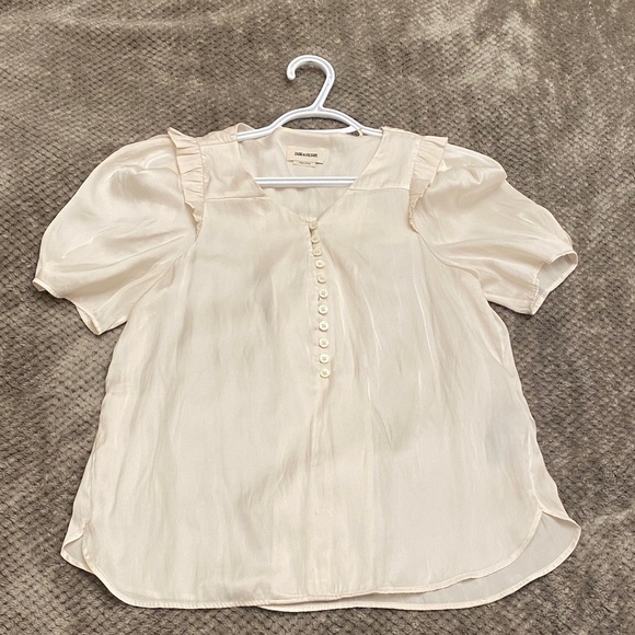 Zadig & Voltaire Tops - Zadig & Voltaire Cream Puff Sleeve Blouse